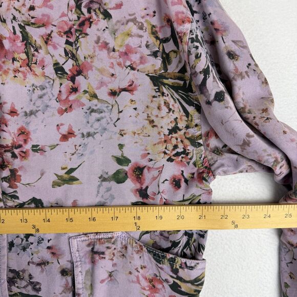 Anthropologie Marrakech Darcy Floral Jacket Lyocell Womens Large Lavender Purple - Picture 4 of 11